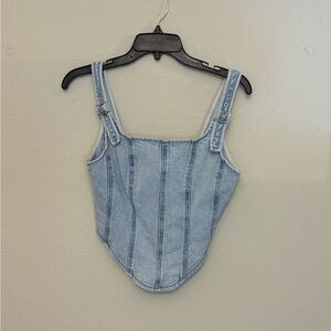 Wild Fable Light Blue Denim Crop Top